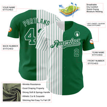 Load image into Gallery viewer, Custom Kelly Green White-Kelly Green Pinstripe Authentic Split Fashion Baseball Jersey