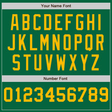 Load image into Gallery viewer, Custom Kelly Green White-Gold Pinstripe Authentic Split Fashion Baseball Jersey