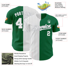 Load image into Gallery viewer, Custom Kelly Green White-Gray Pinstripe Authentic Split Fashion Baseball Jersey