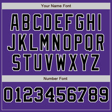 Load image into Gallery viewer, Custom Purple White-Black Pinstripe Authentic Split Fashion Baseball Jersey