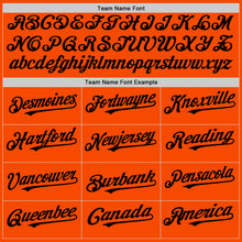 Load image into Gallery viewer, Custom Orange White-Black Pinstripe Authentic Split Fashion Baseball Jersey