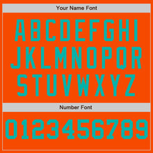 Load image into Gallery viewer, Custom Orange White-Aqua Pinstripe Authentic Split Fashion Baseball Jersey