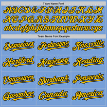 Load image into Gallery viewer, Custom Light Blue Yellow-Black Pinstripe Authentic Split Fashion Baseball Jersey