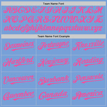 Load image into Gallery viewer, Custom Light Blue White-Pink Pinstripe Authentic Split Fashion Baseball Jersey