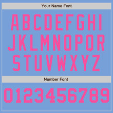 Load image into Gallery viewer, Custom Light Blue White-Pink Pinstripe Authentic Split Fashion Baseball Jersey