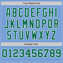 Load image into Gallery viewer, Custom Light Blue White-Kelly Green Pinstripe Authentic Split Fashion Baseball Jersey