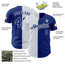 Load image into Gallery viewer, Custom Royal White-Royal Pinstripe Authentic Split Fashion Baseball Jersey