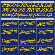 Load image into Gallery viewer, Custom Royal White-Yellow Pinstripe Authentic Split Fashion Baseball Jersey