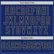 Load image into Gallery viewer, Custom Royal White-Old Gold Pinstripe Authentic Split Fashion Baseball Jersey