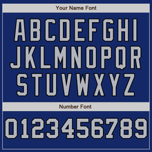 Load image into Gallery viewer, Custom Royal Black-Gray Pinstripe Authentic Split Fashion Baseball Jersey