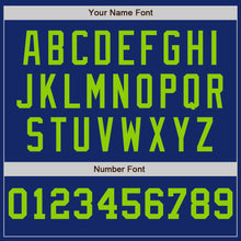 Load image into Gallery viewer, Custom Royal White-Neon Green Pinstripe Authentic Split Fashion Baseball Jersey