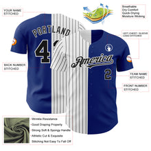 Load image into Gallery viewer, Custom Royal White-Black Pinstripe Authentic Split Fashion Baseball Jersey