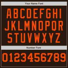 Load image into Gallery viewer, Custom Brown White-Orange Pinstripe Authentic Split Fashion Baseball Jersey