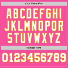 Load image into Gallery viewer, Custom Pink White-Gold Pinstripe Authentic Split Fashion Baseball Jersey