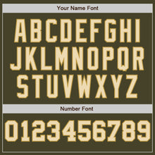 Load image into Gallery viewer, Custom Olive Cream-Old Gold Pinstripe Authentic Split Fashion Salute To Service Baseball Jersey