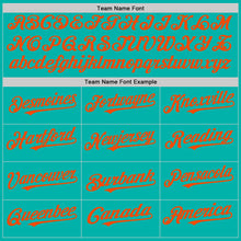 Load image into Gallery viewer, Custom Aqua White-Orange Pinstripe Authentic Split Fashion Baseball Jersey