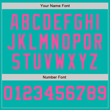 Load image into Gallery viewer, Custom Aqua White-Pink Pinstripe Authentic Split Fashion Baseball Jersey