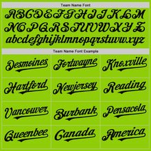 Load image into Gallery viewer, Custom Neon Green White-Black Pinstripe Authentic Split Fashion Baseball Jersey