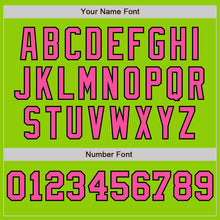 Load image into Gallery viewer, Custom Neon Green Pink-Black Pinstripe Authentic Split Fashion Baseball Jersey
