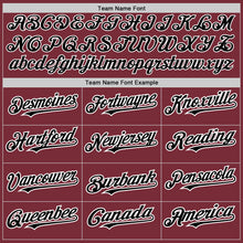 Load image into Gallery viewer, Custom Burgundy White-Black Pinstripe Authentic Split Fashion Baseball Jersey