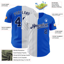 Load image into Gallery viewer, Custom Thunder Blue White-Navy Pinstripe Authentic Split Fashion Baseball Jersey