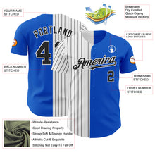 Load image into Gallery viewer, Custom Thunder Blue White-Black Pinstripe Authentic Split Fashion Baseball Jersey