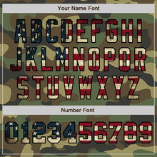 Load image into Gallery viewer, Custom Camo Vintage USA Flag Cream-Black Pinstripe Authentic Split Fashion Salute To Service Baseball Jersey