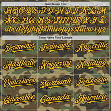 Load image into Gallery viewer, Custom Camo Gold Cream-Black Pinstripe Authentic Split Fashion Salute To Service Baseball Jersey