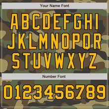 Load image into Gallery viewer, Custom Camo Gold Cream-Black Pinstripe Authentic Split Fashion Salute To Service Baseball Jersey