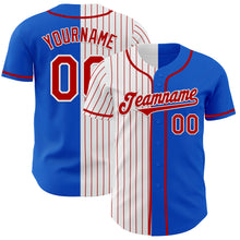 Load image into Gallery viewer, Custom Thunder Blue Red-White Red Pinstripe Authentic Split Fashion Baseball Jersey