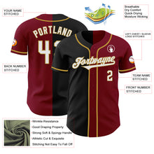 Load image into Gallery viewer, Custom Crimson Black-Old Gold Authentic Split Fashion Baseball Jersey