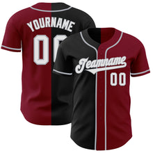 Load image into Gallery viewer, Custom Crimson Black-Gray Authentic Split Fashion Baseball Jersey