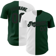 Load image into Gallery viewer, Custom Green Black-White Authentic Split Fashion Baseball Jersey