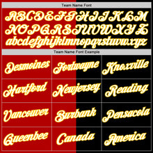 Load image into Gallery viewer, Custom Black Red-Yellow Split Fashion Performance T-Shirt