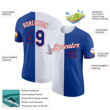 Load image into Gallery viewer, Custom Royal White-Red Split Fashion Performance T-Shirt