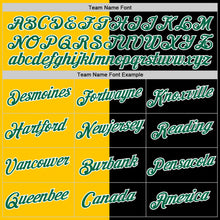 Load image into Gallery viewer, Custom Black Kelly Green-Yellow Split Fashion Performance T-Shirt