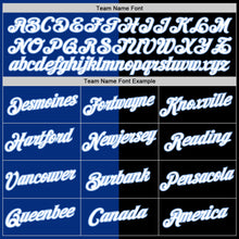 Load image into Gallery viewer, Custom Black Royal-Light Blue Split Fashion Performance T-Shirt