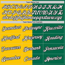 Load image into Gallery viewer, Custom Kelly Green Black-Yellow Split Fashion Performance T-Shirt