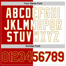 Load image into Gallery viewer, Custom Red White-Old Gold Split Fashion Performance T-Shirt