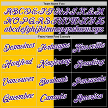 Load image into Gallery viewer, Custom Black Purple-Yellow Split Fashion Performance T-Shirt