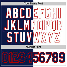 Load image into Gallery viewer, Custom Navy White-Red Split Fashion Performance T-Shirt