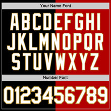 Load image into Gallery viewer, Custom Black Red-Old Gold Split Fashion Performance T-Shirt