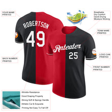 Load image into Gallery viewer, Custom Black White-Red Split Fashion Performance T-Shirt