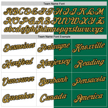 Load image into Gallery viewer, Custom Kelly Green Old Gold-Black Split Fashion Performance T-Shirt