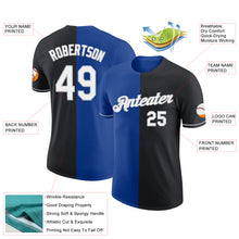 Load image into Gallery viewer, Custom Black Royal-Gray Split Fashion Performance T-Shirt