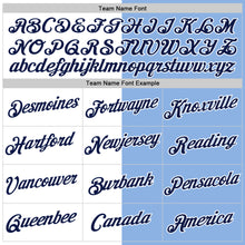 Load image into Gallery viewer, Custom Light Blue Navy-White Split Fashion Performance T-Shirt