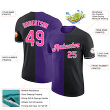 Load image into Gallery viewer, Custom Black Pink-Purple Split Fashion Performance T-Shirt