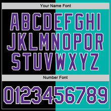 Load image into Gallery viewer, Custom Black Purple-Aqua Split Fashion Performance T-Shirt