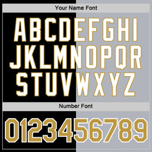 Load image into Gallery viewer, Custom Black Old Gold-Gray Split Fashion Performance T-Shirt