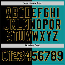 Load image into Gallery viewer, Custom Black Teal-Old Gold Split Fashion Performance T-Shirt